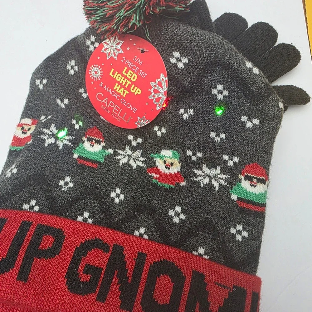 Kids S/M Capelli New York 2‎ Piece Set LED Light Up Hat & Magic Glove Gnome